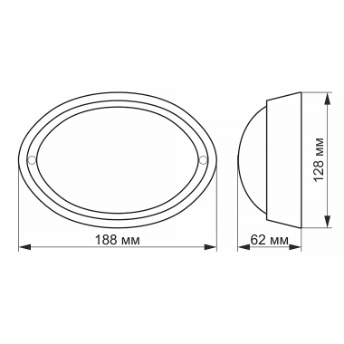 LED світильник IP65 овальний VIDEX 12W 5000K білий сенсорний - фото №5