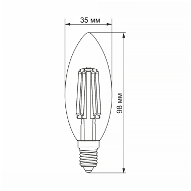 LED лампа VIDEX Filament C37F 6W E14 4100K - фото №3