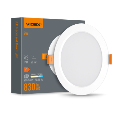 LED Luminaire Back recessed round VIDEX 9W 5000K - photo