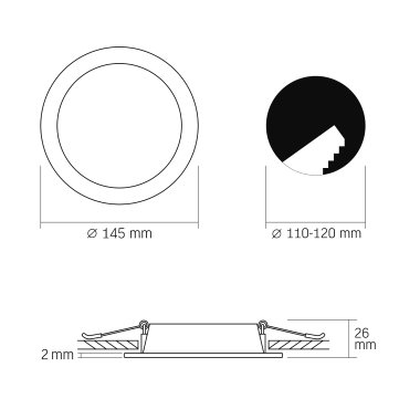 LED світильник Back вбудований круглий VIDEX 9W 5000K - фото №5