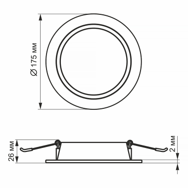 LED світильник Back вбудований круглий VIDEX 15W 5000K - фото №5