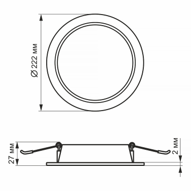 LED світильник Back вбудований круглий VIDEX 20W 5000K - фото №5