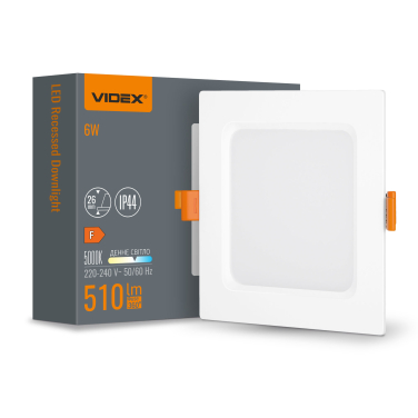 LED світильник Back вбудований квадрат VIDEX 6W 5000K - фото