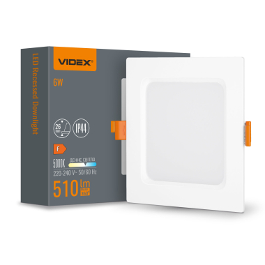 LED recessed square luminaire Back VIDEX 6W 5000K - photo