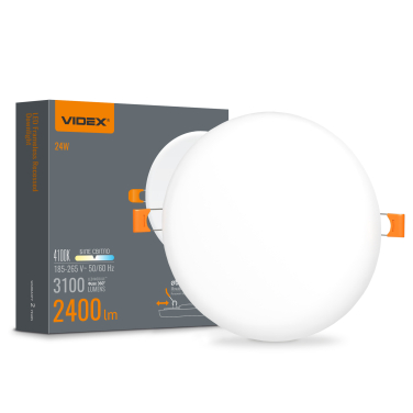 LED світильник безрамковий круглий VIDEX 24W 4100K - фото
