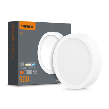 LED Світильник круглий накладний VIDEX 12W 5000K White - фото