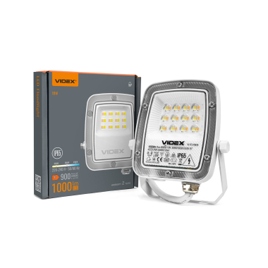 LED Floodlight VIDEX F5 10W 3000-5000-6500K 230V White (VL-F5-010CW) - photo