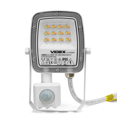 LED Floodlight VIDEX F5 10W 3000-5000-6500K with motion sensor 230V White (VL-F5-010CW-S) - photo №2