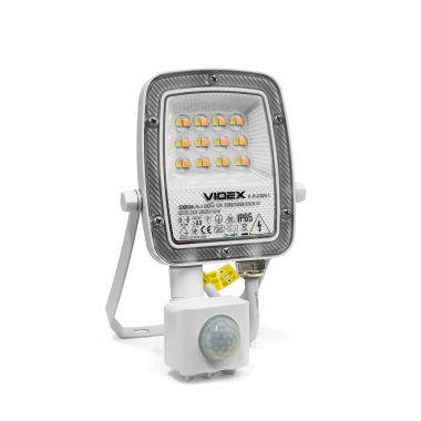 LED Floodlight VIDEX F5 10W 3000-5000-6500K with motion sensor 230V White (VL-F5-010CW-S) - photo №3