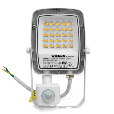 LED Floodlight VIDEX F5 20W 3000-5000-6500K with motion sensor 230V White (VL-F5-020CW-S) - photo №2