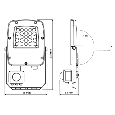 LED Floodlight VIDEX F5 20W 3000-5000-6500K with motion sensor 230V White (VL-F5-020CW-S) - photo №18
