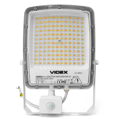 LED Floodlight VIDEX F5 100W 3000-5000-6500K with motion sensor 230V White (VL-F5-100CW-S) - photo №2