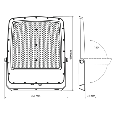 LED Floodlight VIDEX F5 300W 3000-5000-6500K 230V White (VL-F5-300CW) - photo №15