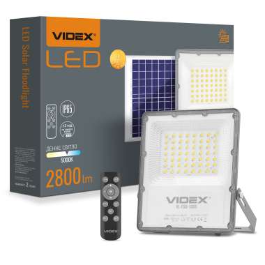 LED прожектор автономний VIDEX 2800Lm 5000K - фото