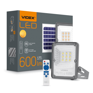 Autonomous LED floodlight VIDEX 10W 5000K 