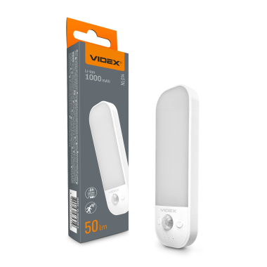 LED Світильник акумуляторний з датчиком руху VIDEX VL-NL014W-S - фото