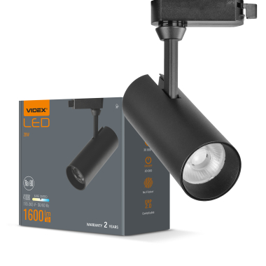 LED світильник трековий VIDEX 20W 4100K чорний - фото