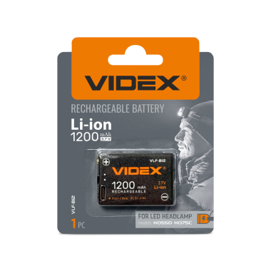 Battery VIDEX Li-ion VLF-B12 (with protection) 1200mAh 1pcs BLISTER - photo №2