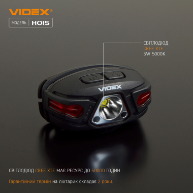 LED headlamp H015 VIDEX 330Lm 5000K - photo №4