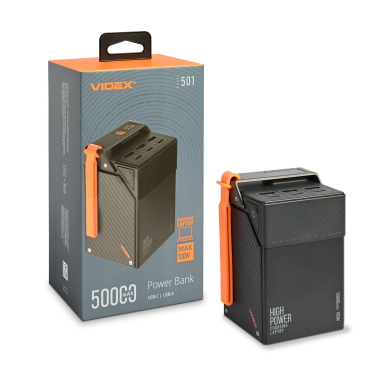 Повербанк 50000mAh VIDEX VPB-501 100W PD100W Black - фото